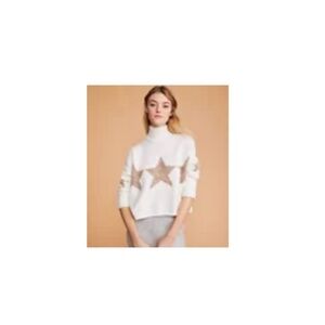 Lou & Grey Triple Star Cropped Turtleneck Sweater | Size Medium
